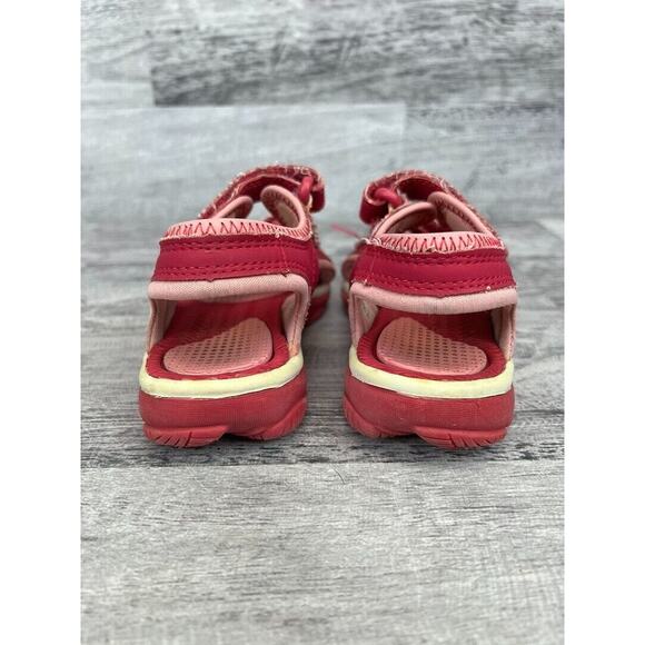 Lands End Girls Pink Sandals Size 9M with Adjustable Velcro Straps - Picture 3 of 8